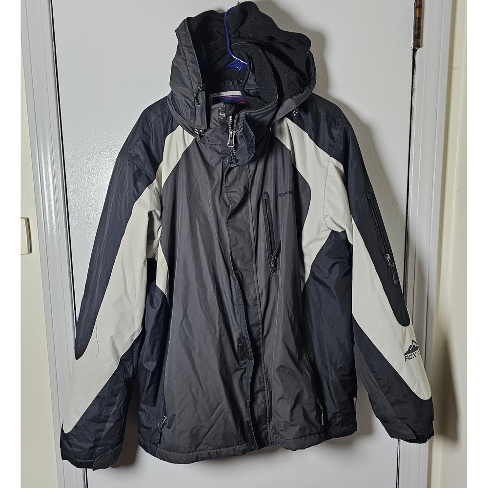 Free Country FCXtreme 3-in-1 Systems Jacket Mens XL Black Gray Hooded Ski Read